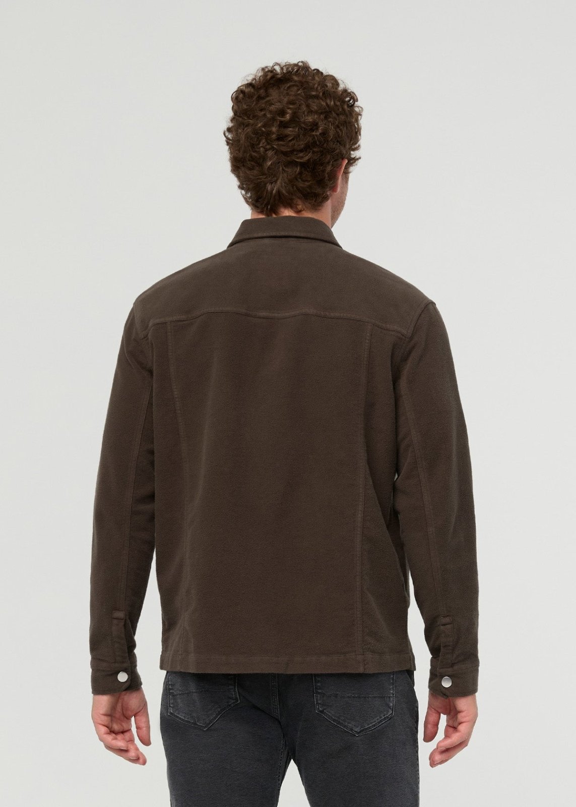 moleskin jacket in brown back