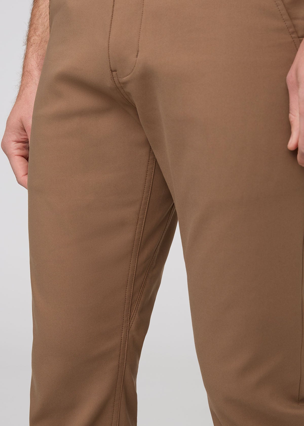 men's brown slim straight trouser gusset