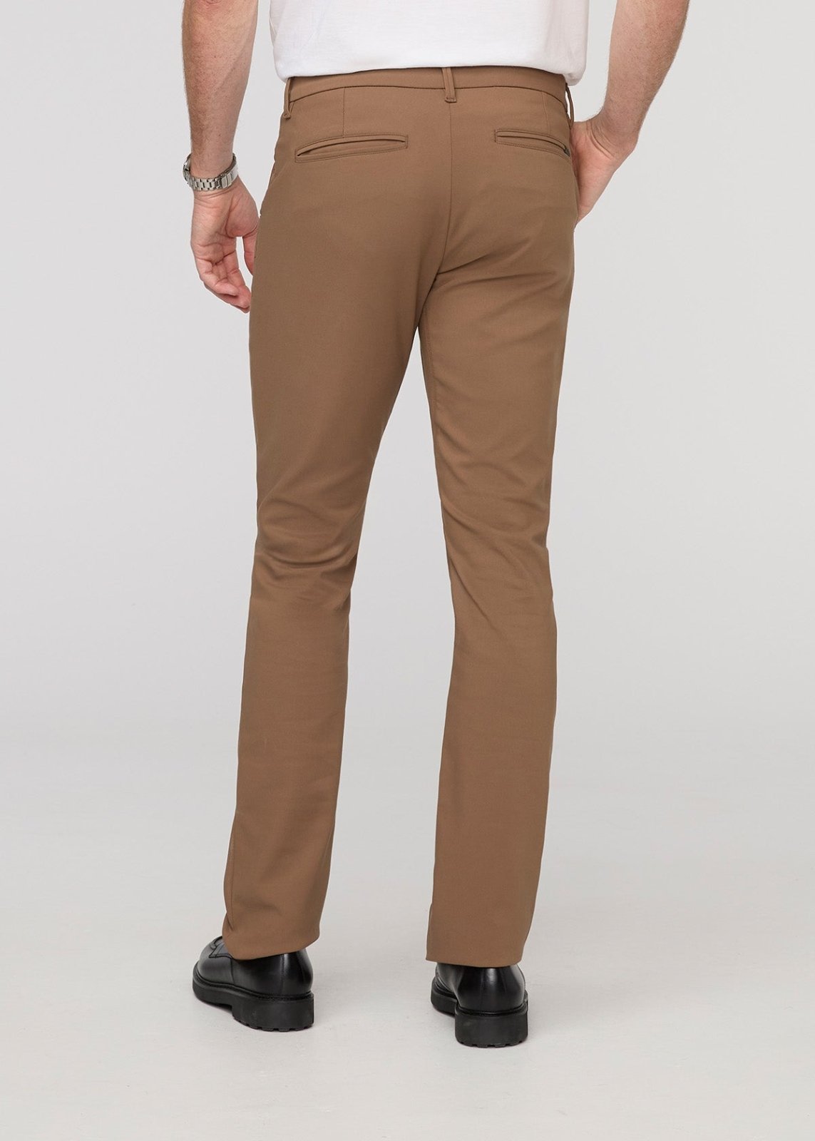 men's brown slim straight trouser back