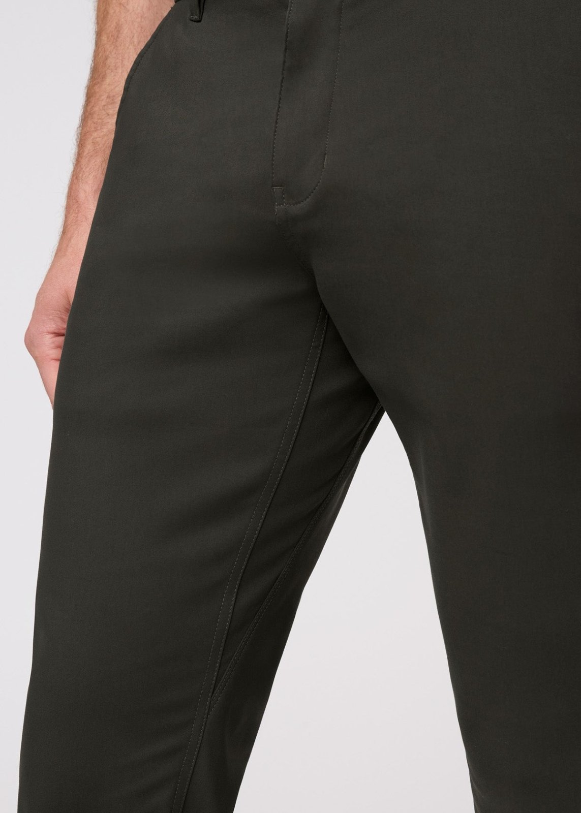Men's Evergreen Slim Straight Fit Stretch Trouser front gusset detail
