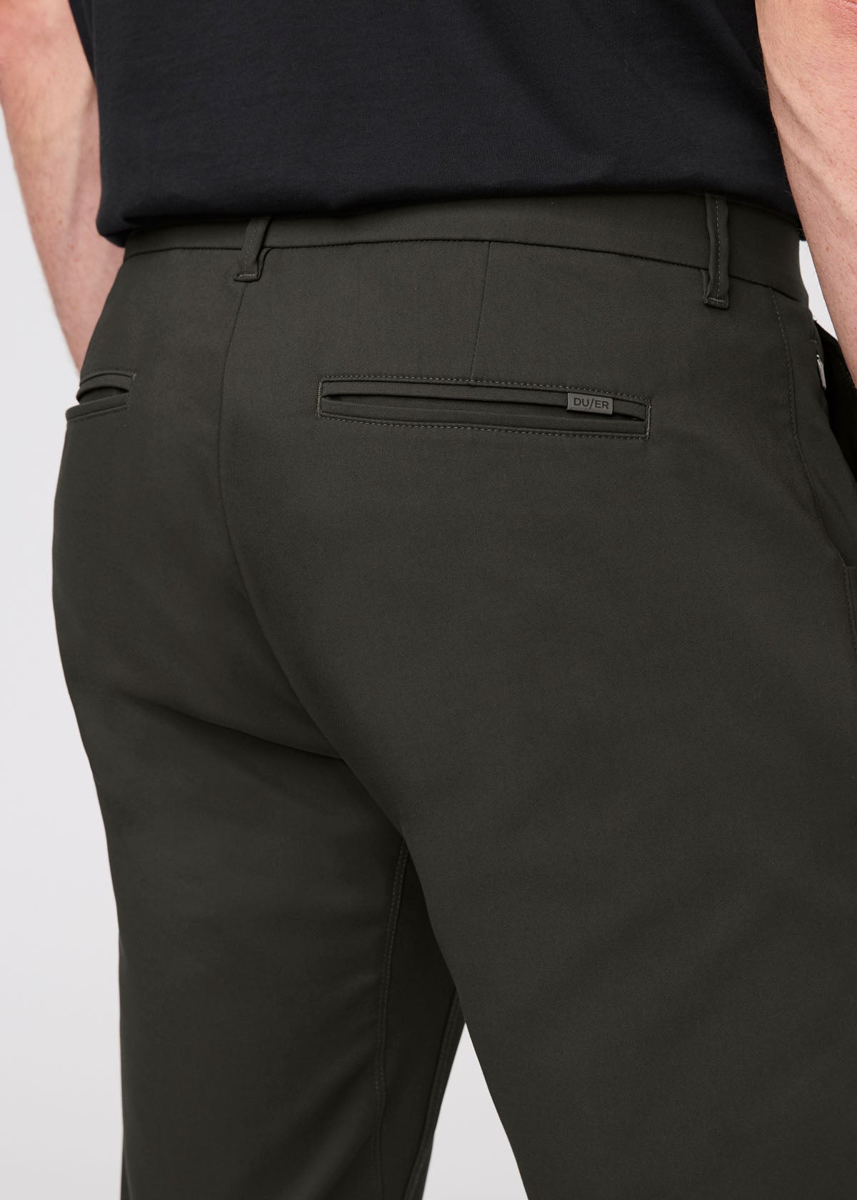 Men's Evergreen Slim Straight Fit Stretch Trouser back pocket detail