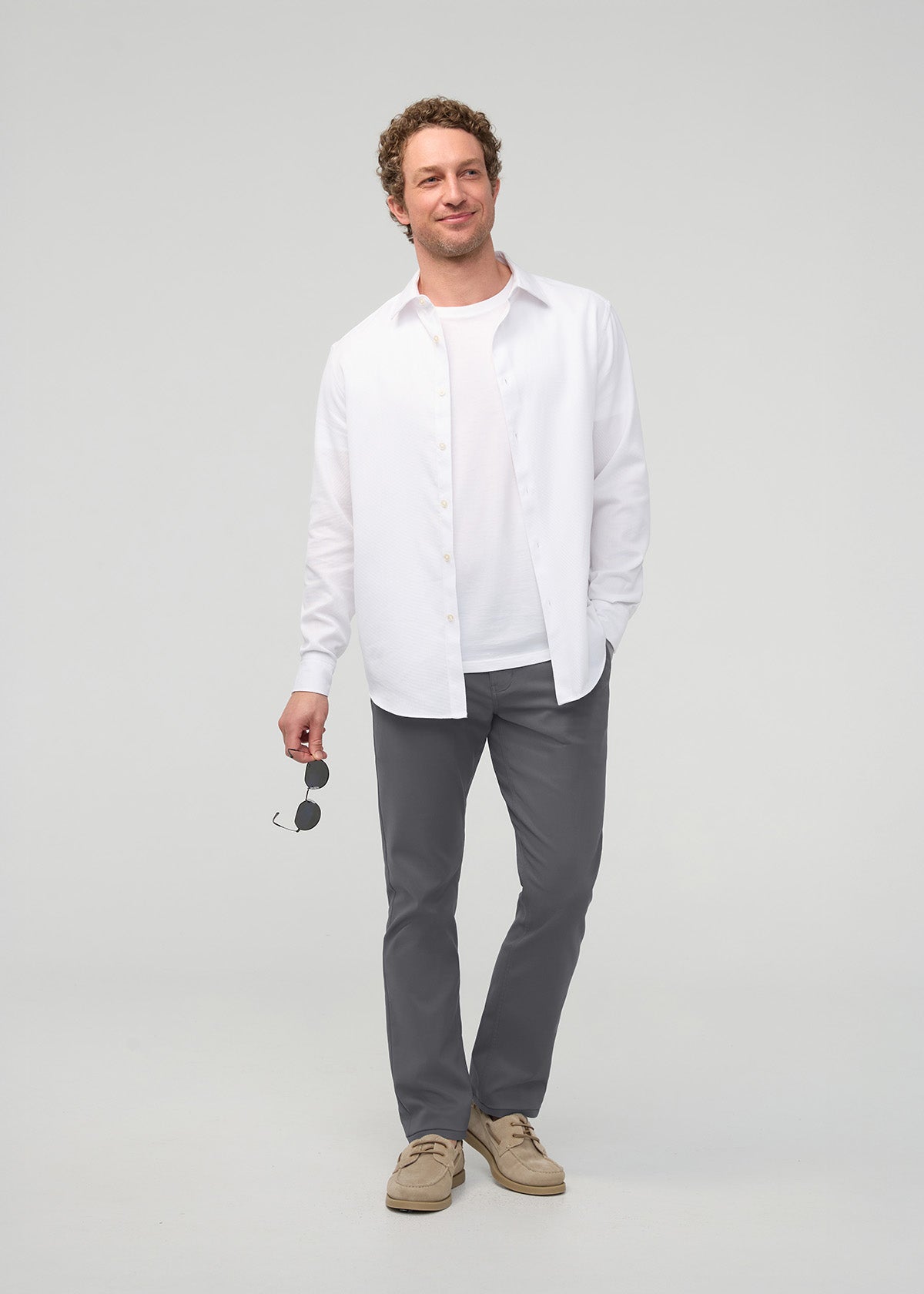 Men's River Rock Slim Straight Fit Stretch Trouser full front body