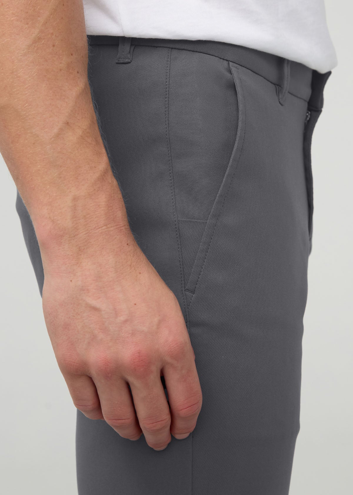 Men's River Rock Slim Straight Fit Stretch Trouser side pocket detail