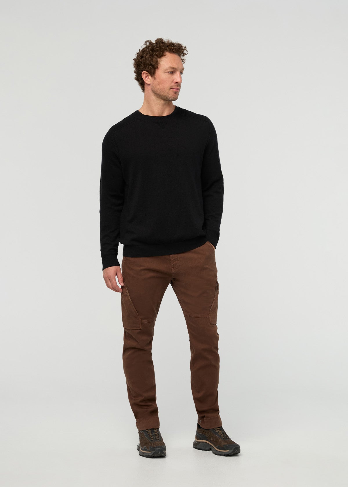 Men's Black Athletic Water Resistant Pant front full body
