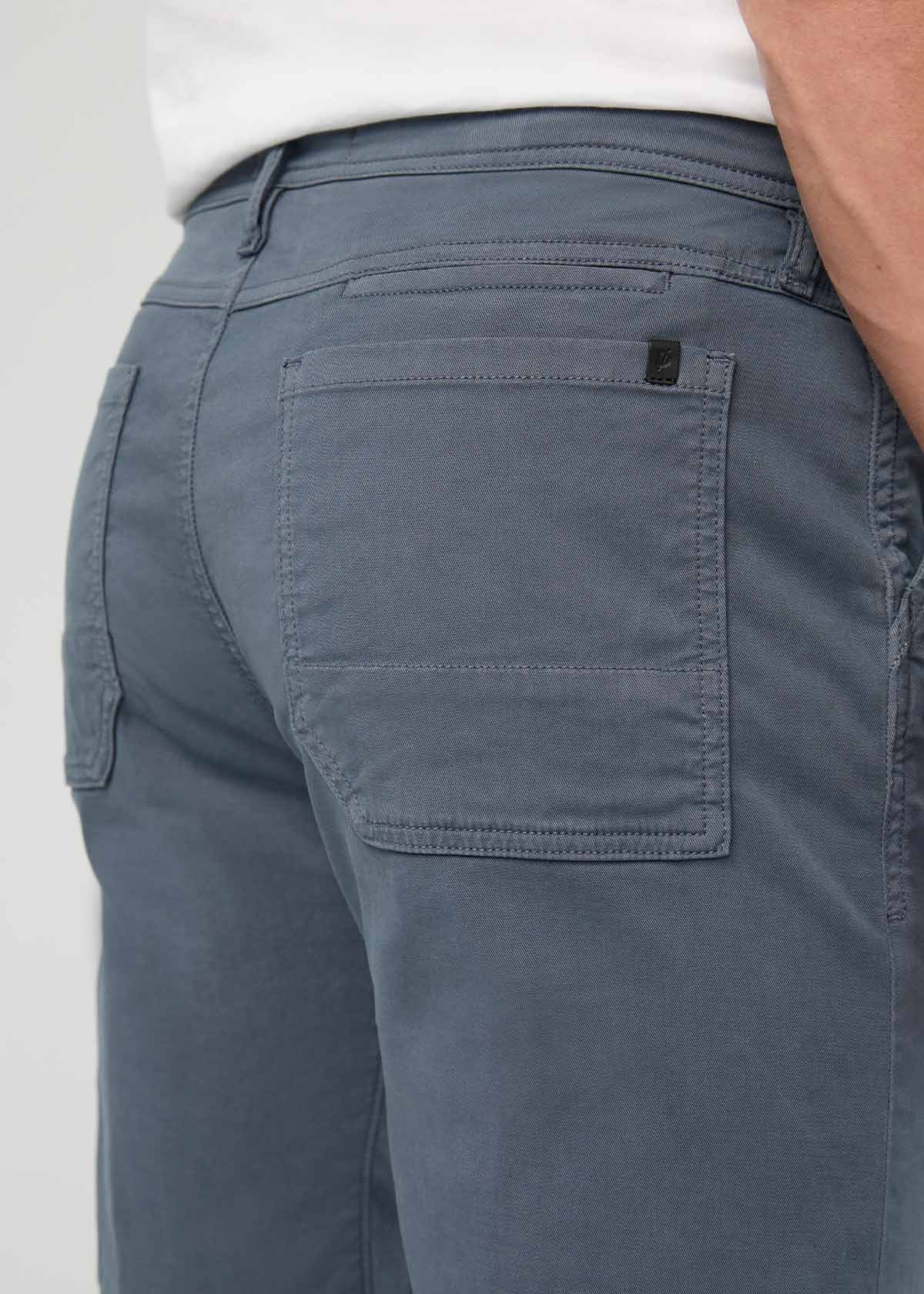 Men's Slate Blue Traveller Pant back pocket detail
