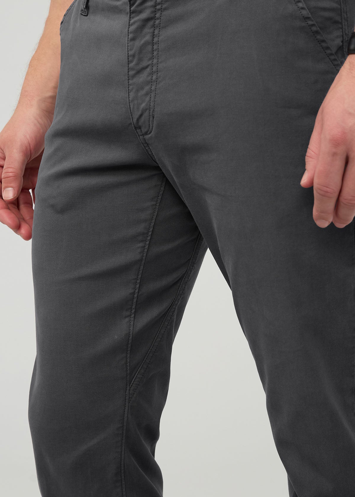 Live Lite Traveller Pant - River Rock front gusset detail