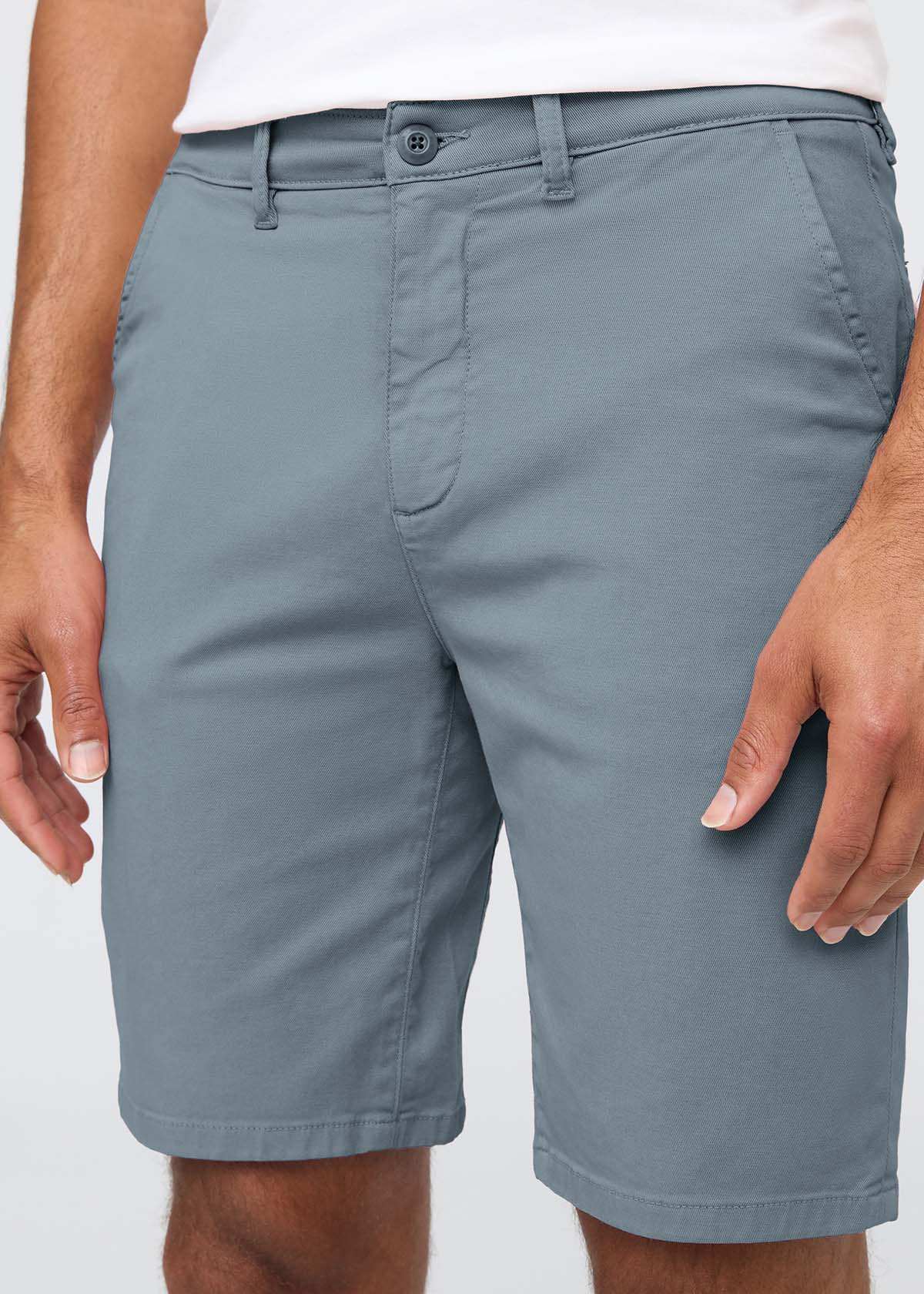 Men's Blue Lightweight Shorts Slim Fit front waistband detail