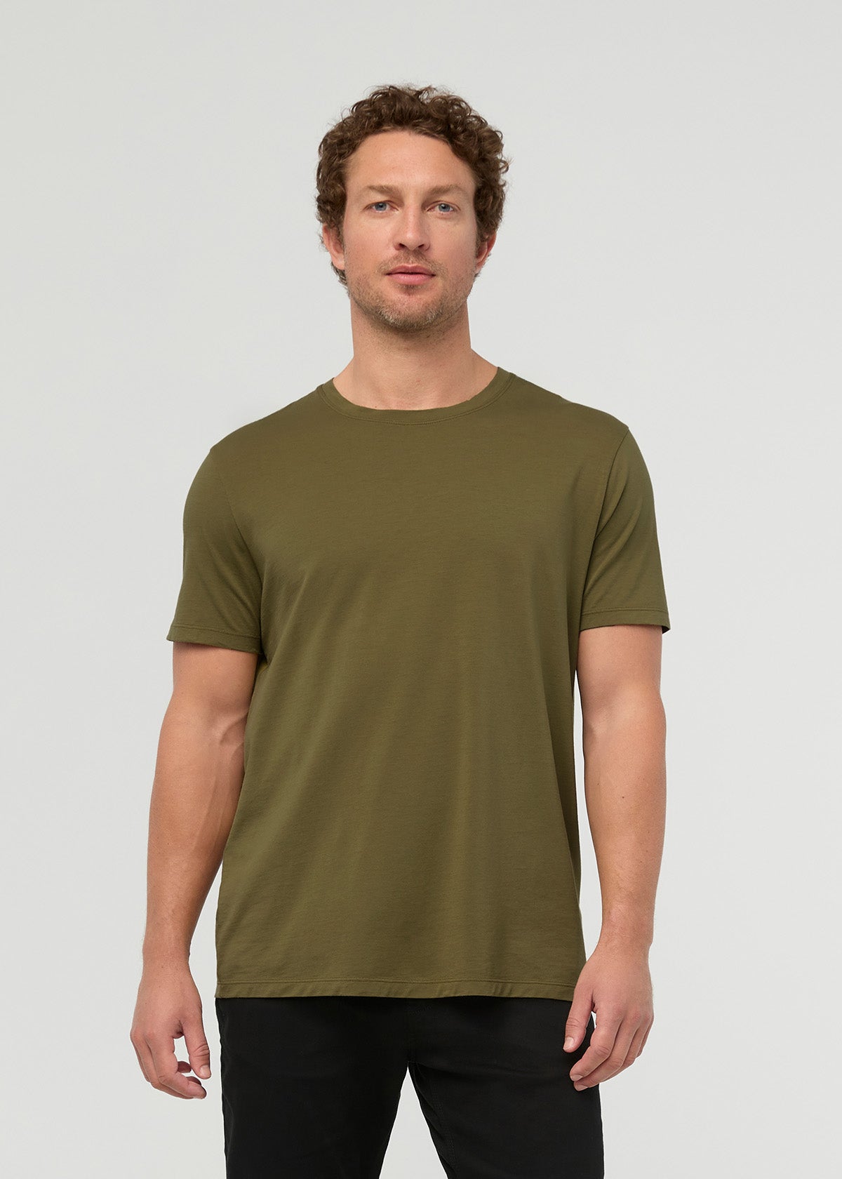 Men's 100% Pima Cotton Olive T-Shirt front