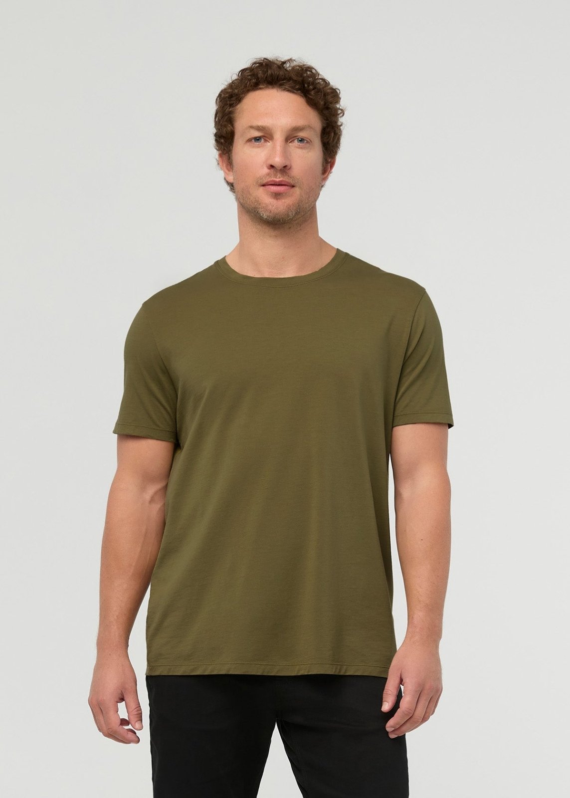 Men's 100% Pima Cotton Olive T-Shirt front