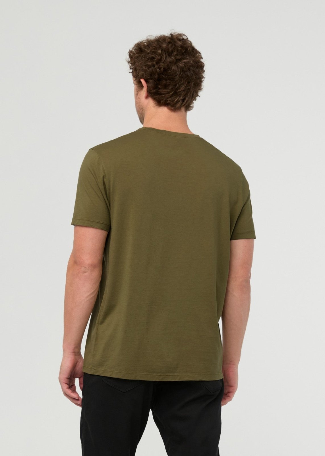 Men's 100% Pima Cotton Olive T-Shirt back