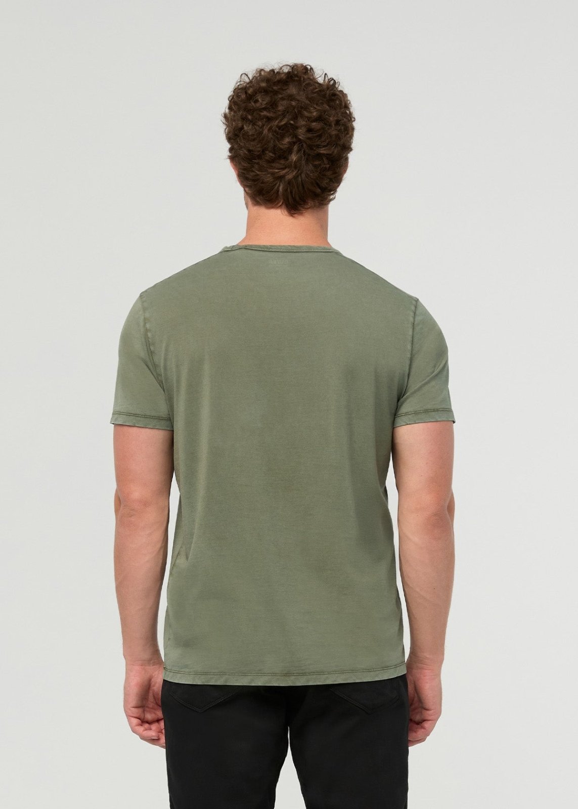 T-shirt pour homme en coton Pima, style « Washed Kelp », avec poche, dos