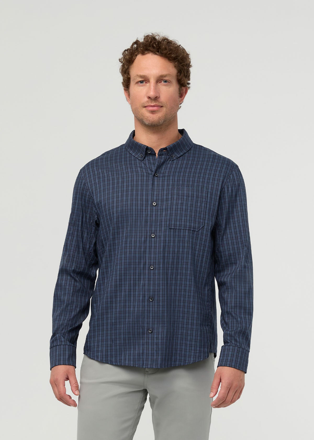 Cloudweight Twill One Pocket Shirt - Navy Check