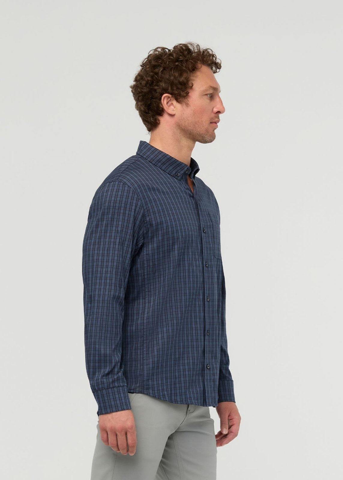 Cloudweight Twill One Pocket Shirt - Navy Check