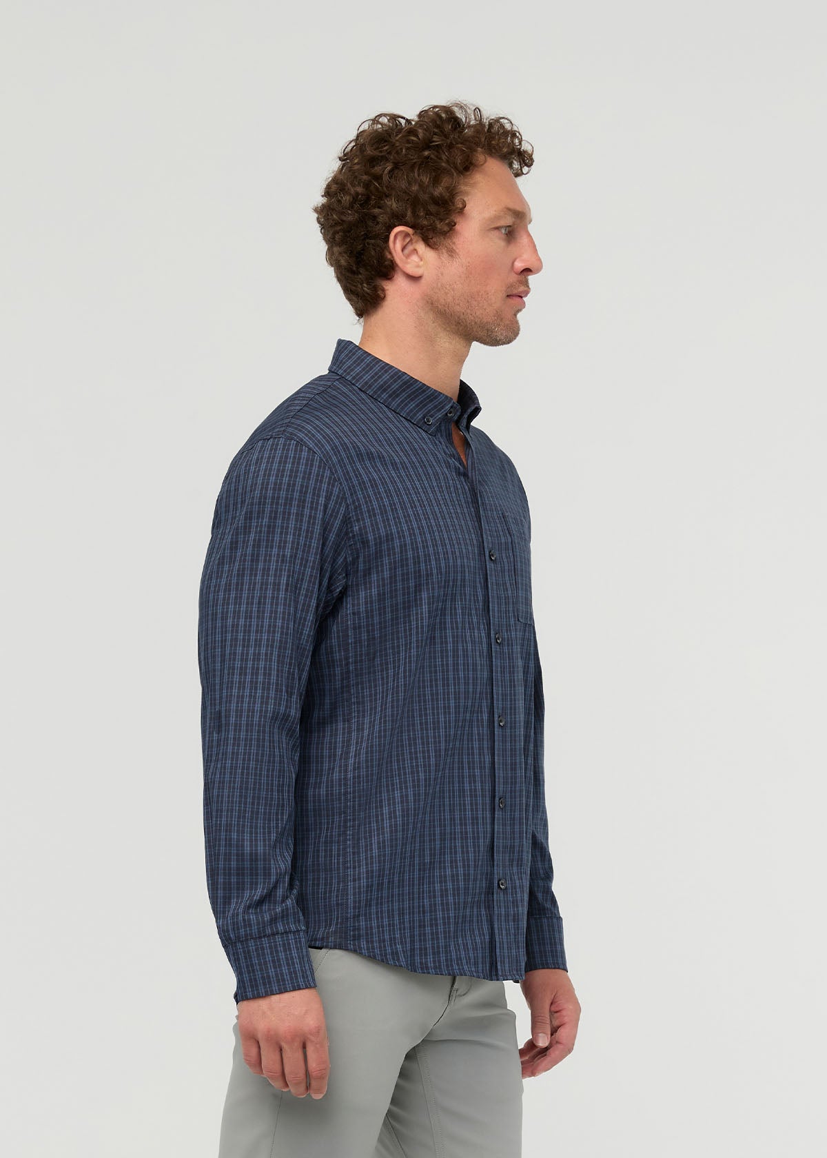 Cloudweight Twill One Pocket Shirt - Navy Check