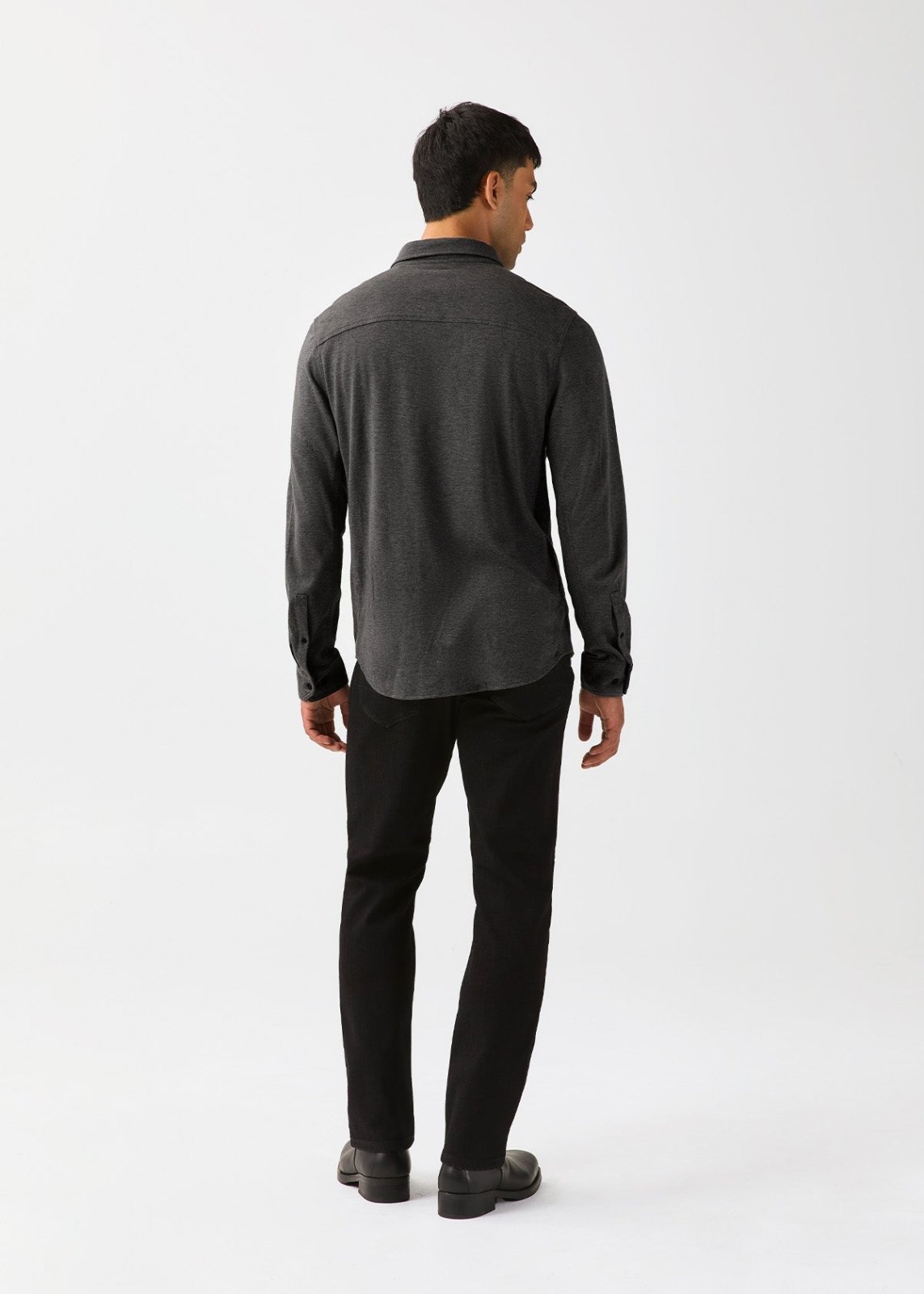 mens-performance-flannel-lite-one-pocket-shirt-heather-black back