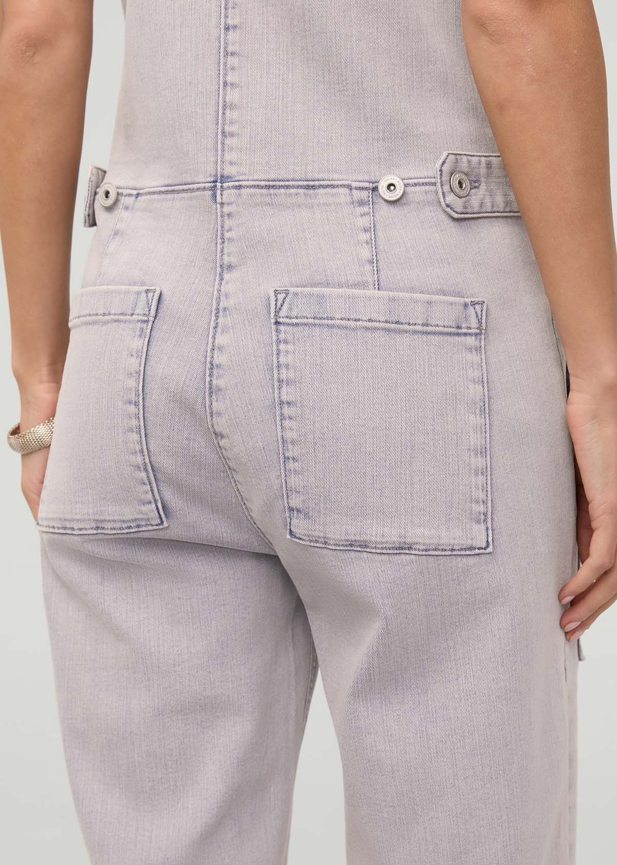 Women's Quartz Fade Stretch Denim Jumpsuit Back Pocket