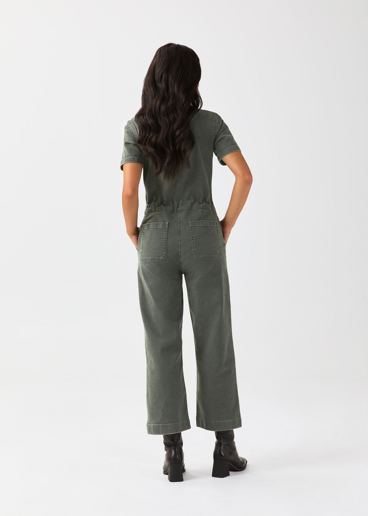 womens-stretch-canvas-girlfriend-jumpsuit-thyme back full body