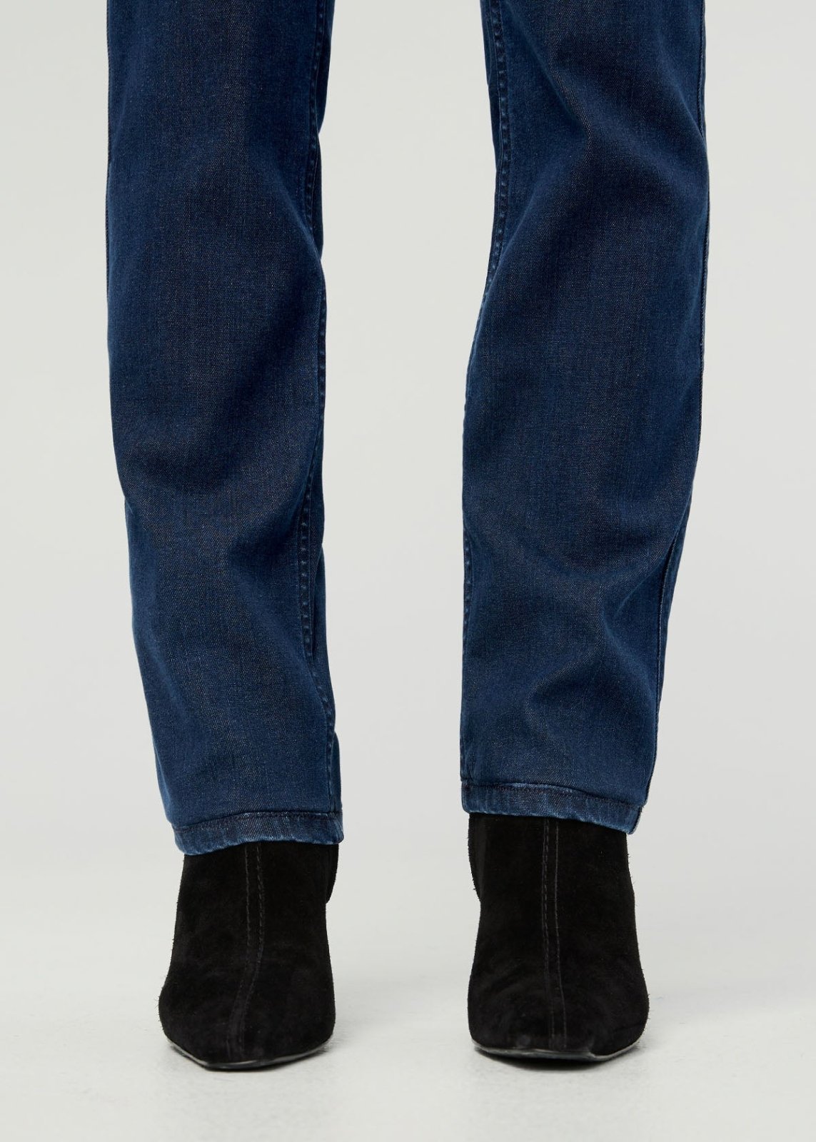 Women's Performance Denim Modern Indigo Slim Straight Jeans ankle detail