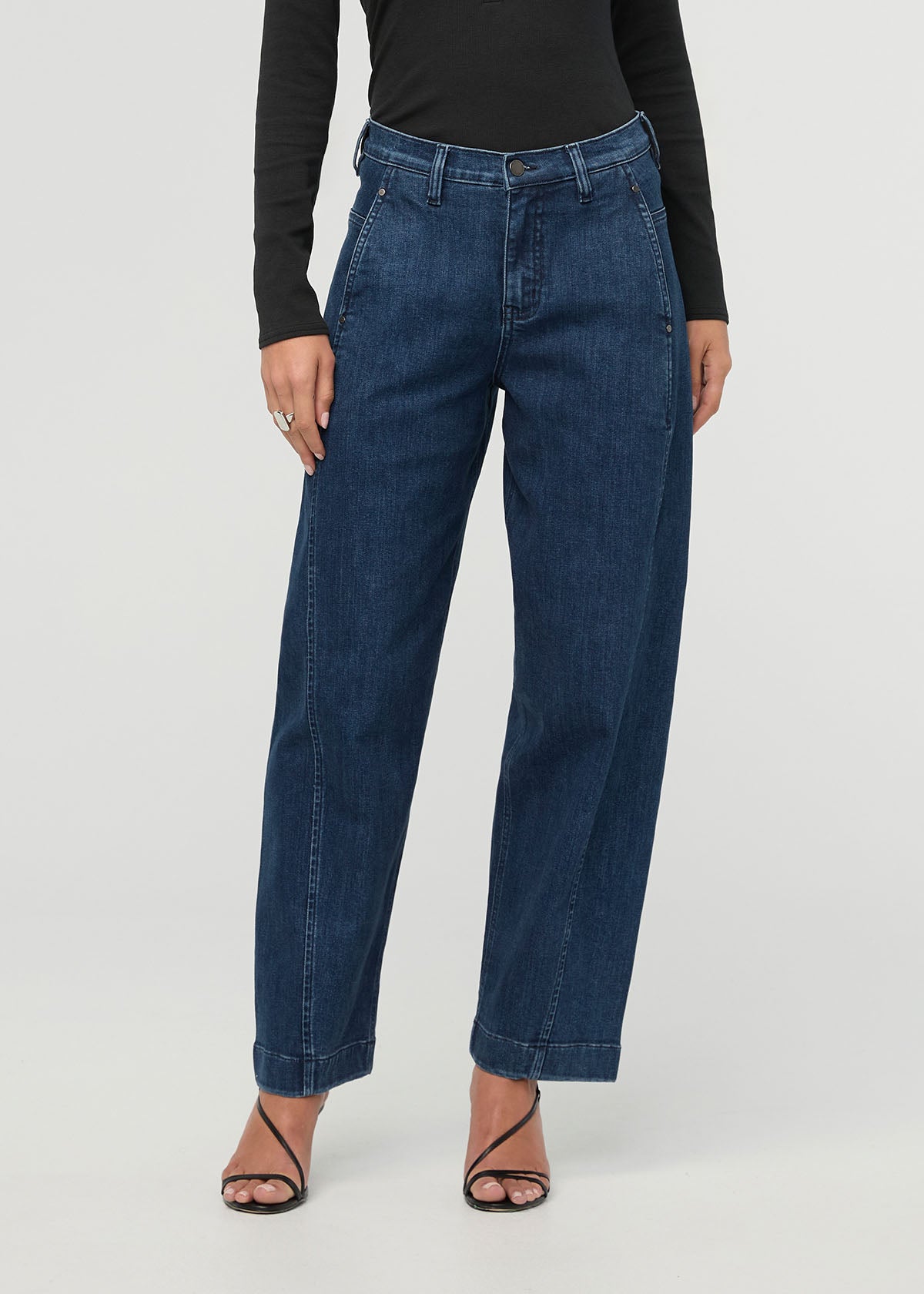 Performance Denim+ Taille haute Barrel - Dark Stone