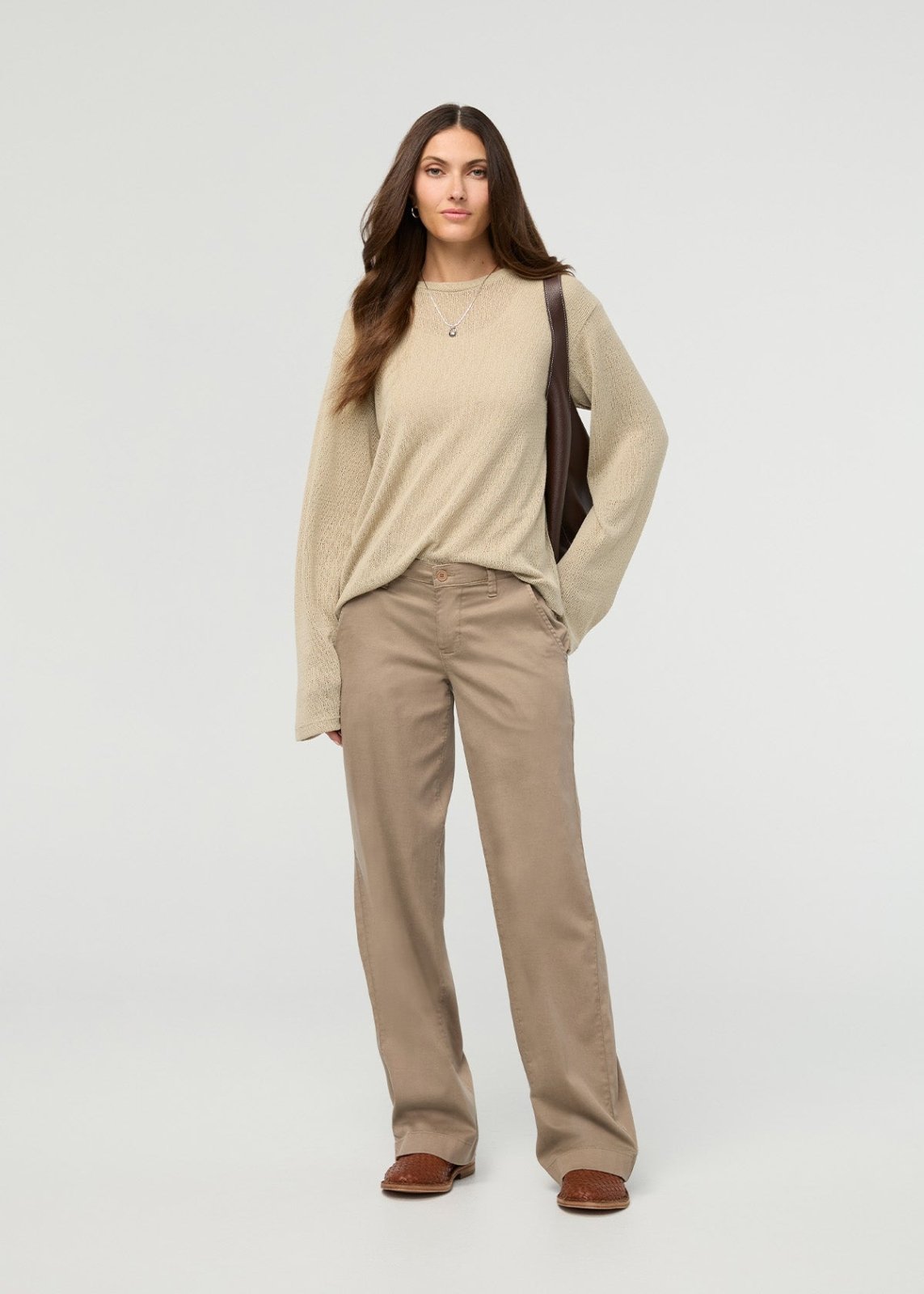 Women's Desert Tan Deluxe Twill Trouser front full body