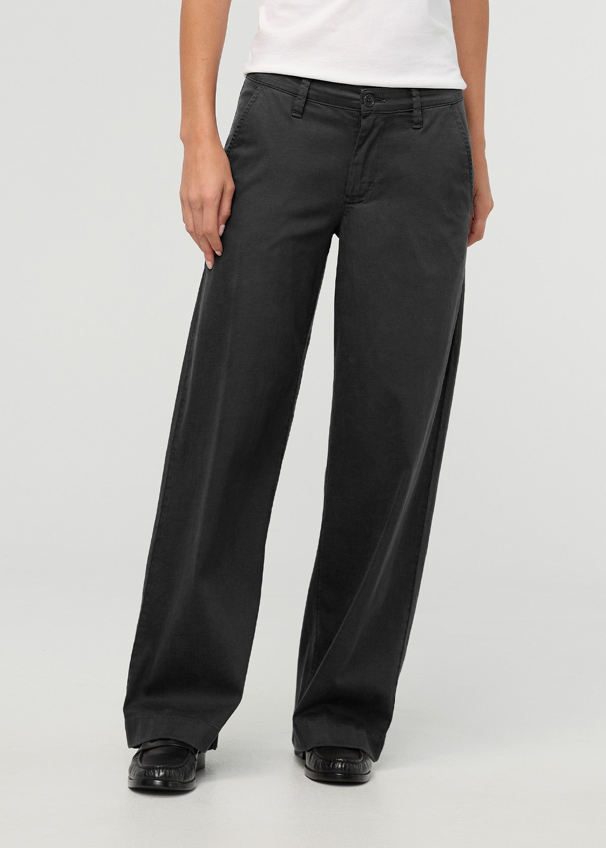 Women's Black Deluxe Twill Trouser front
