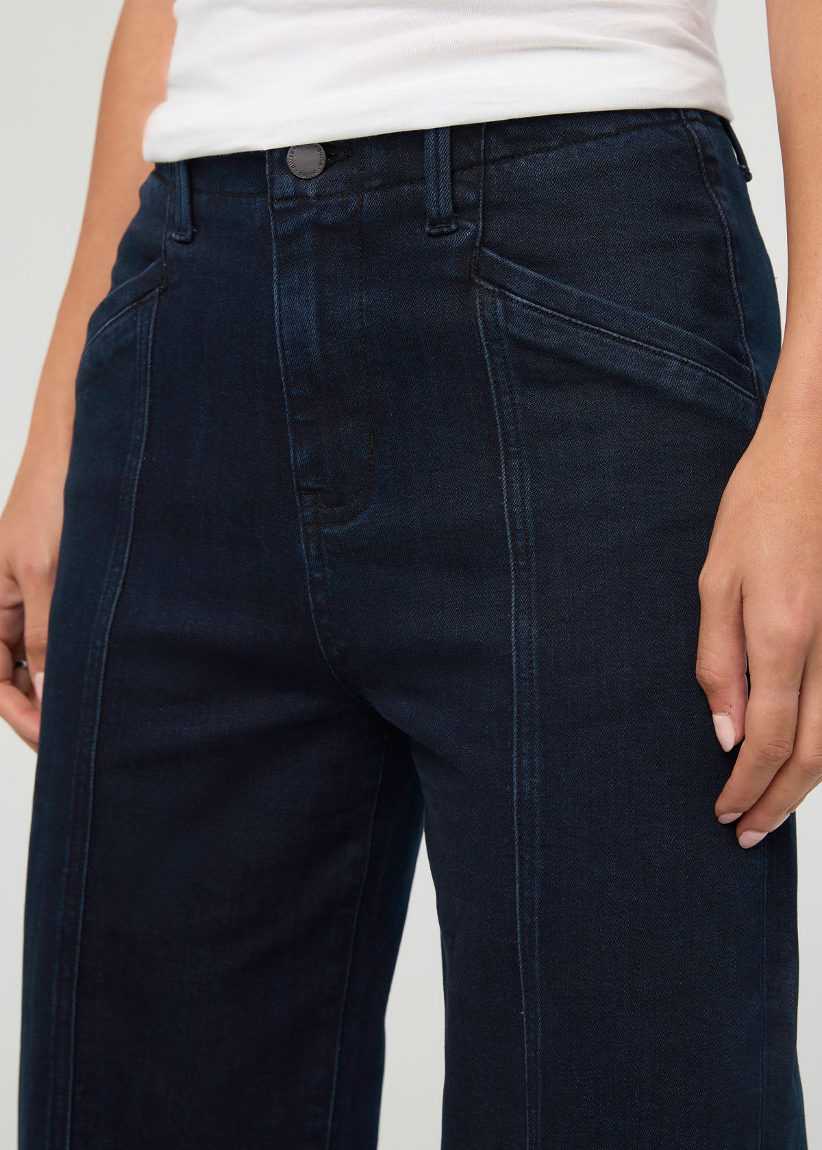 performance-denim-plus-high-rise-trouser-dark-rinse front detail