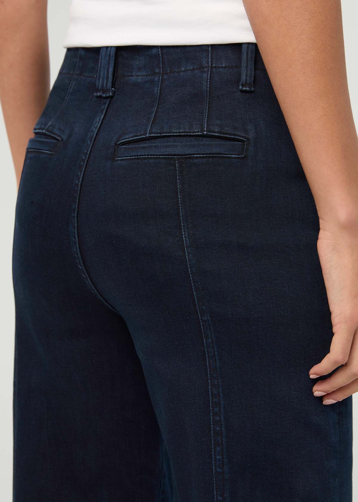 performance-denim-plus-high-rise-trouser-dark-rinse back pocket detail
