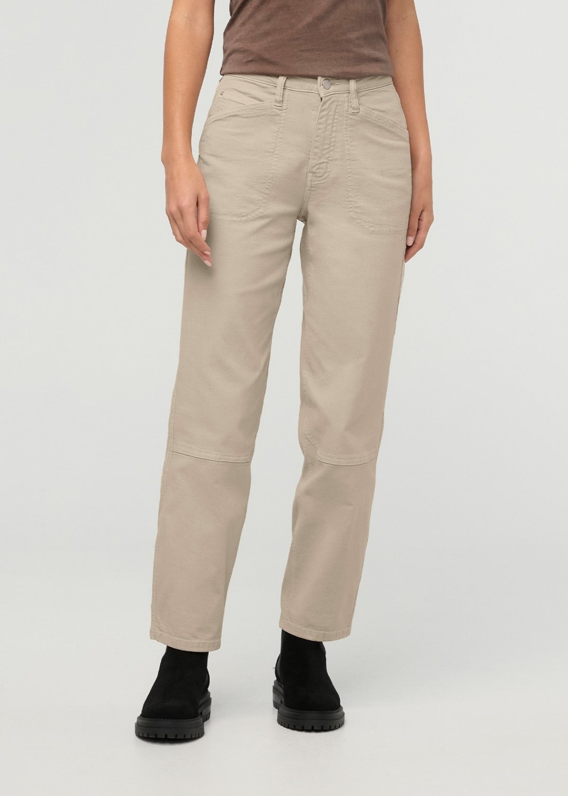 womens-stretch-canvas-utility-pant-garment-dye-sand front