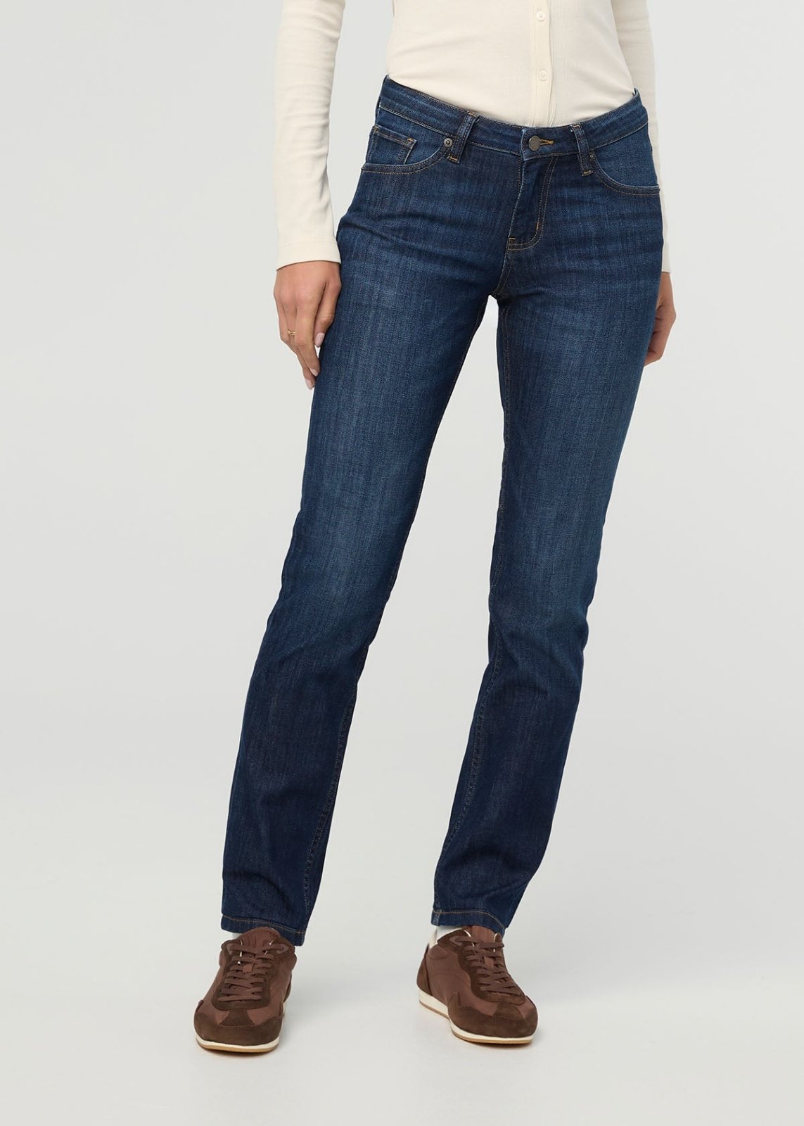 Women's Relaxed Fit Marina Blue Stretch Jeans front