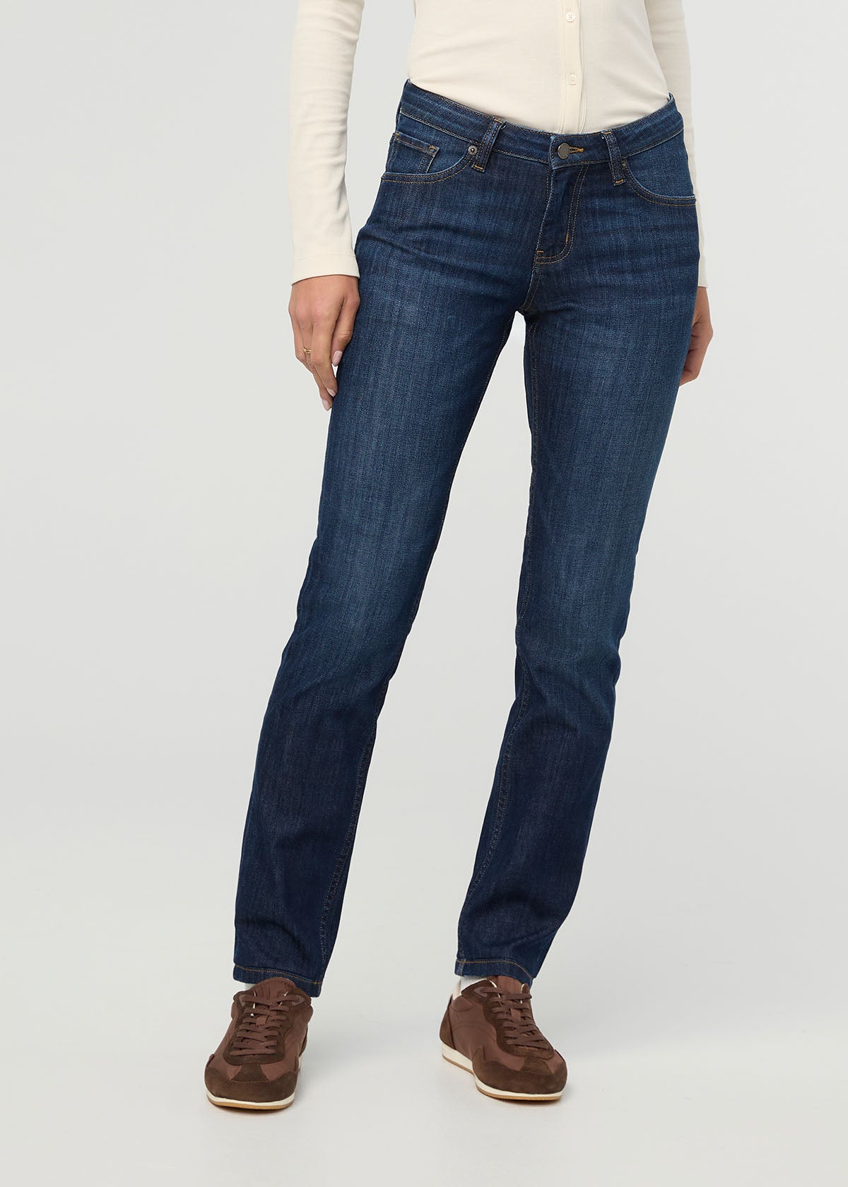 Women's Relaxed Fit Marina Blue Stretch Jeans front