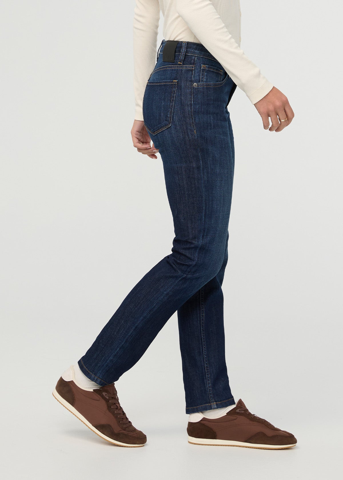 Women's Relaxed Fit Marina Blue Stretch Jeans side
