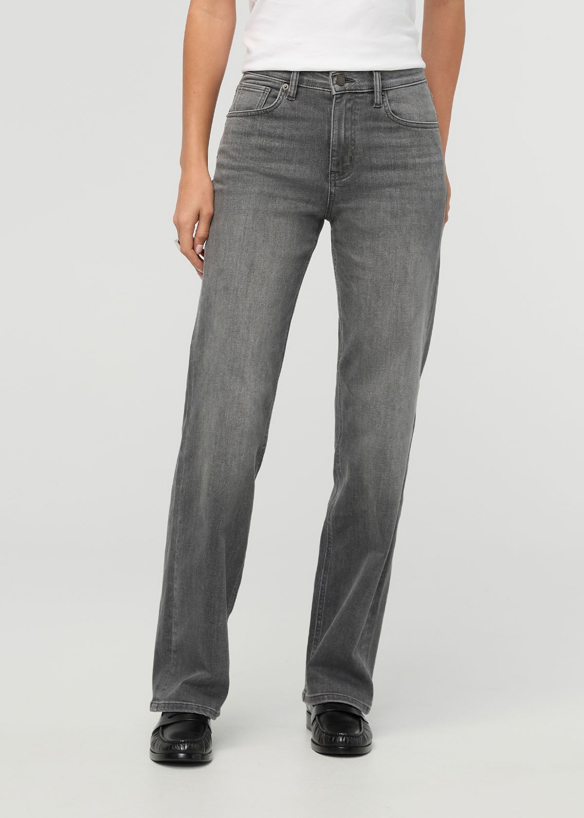 jean-performance-pour-femmes-taille-haute-coupe-droite-gris-doux - face avant