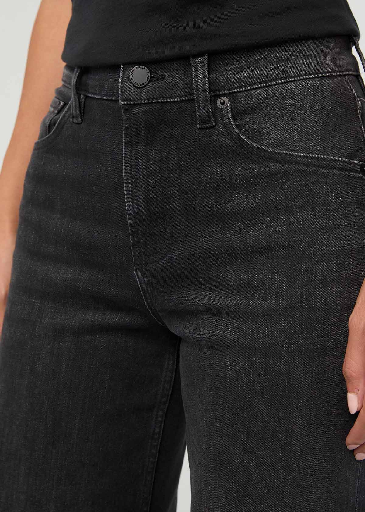Pantalon en denim Performance+ à taille haute et coupe large - Noir délavé