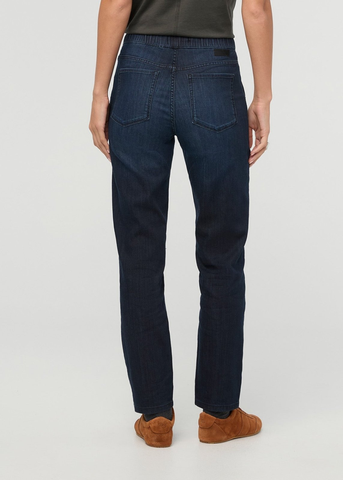 Pantalon en denim léger à coupe ample pour femme, couleur Carbon Stone, à enfiler – Retour