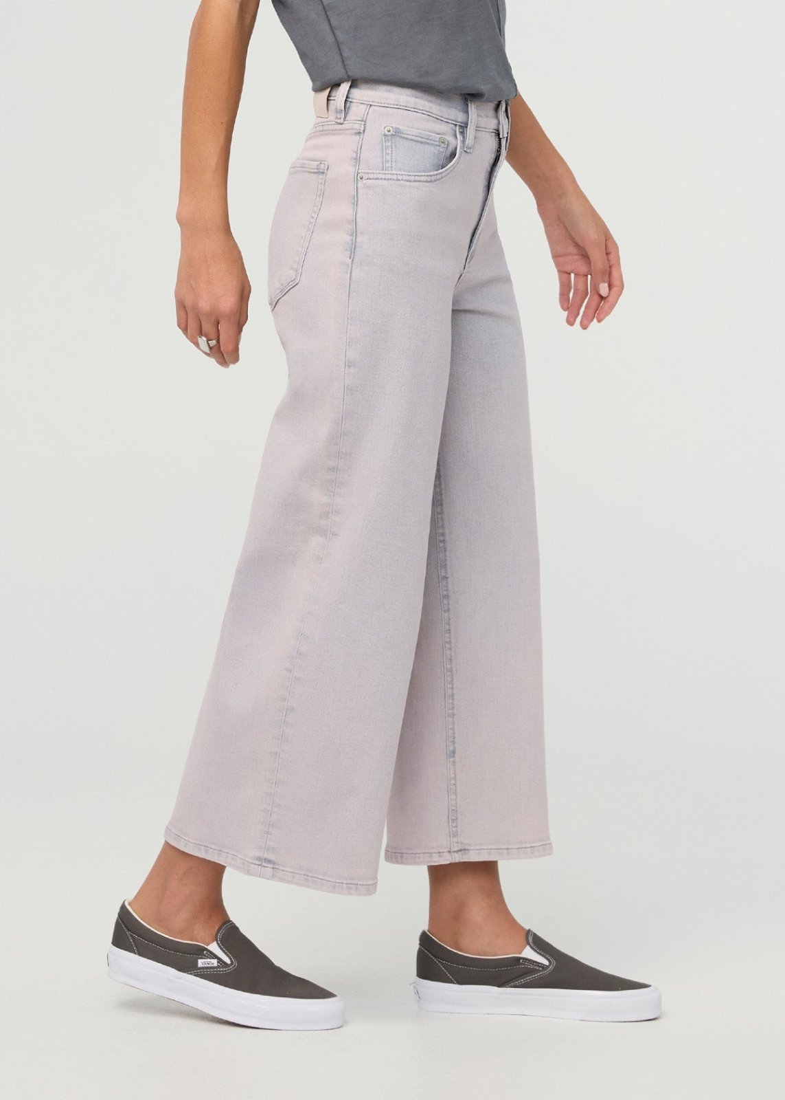 Women's Quartz Fade High Rise Wide Leg Crop Jeans side