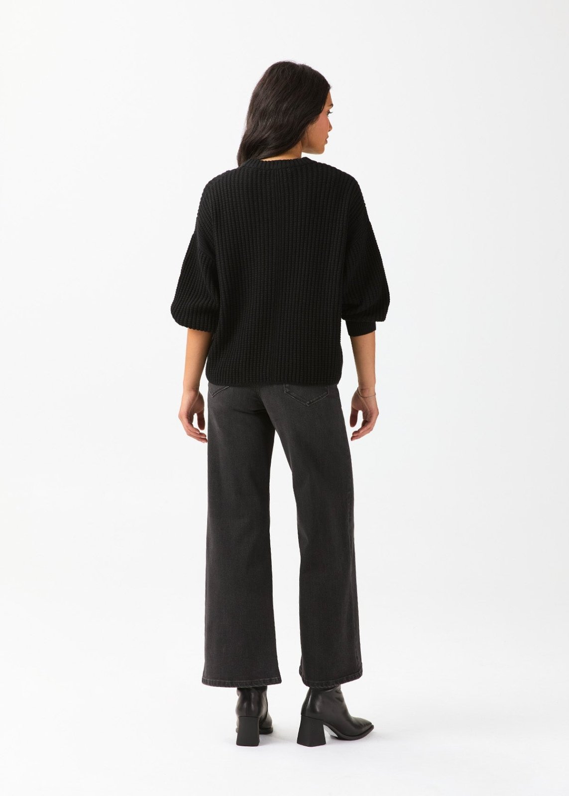 womens-easyknit-lite-col-rond-noir - vue de dos complète 