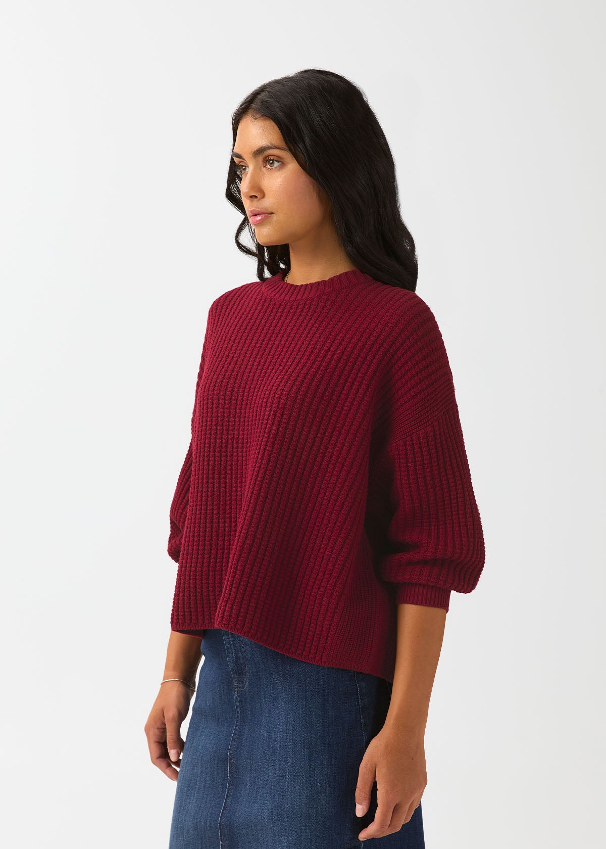 womens-easyknit-lite-crew-neck-dark-cherry side