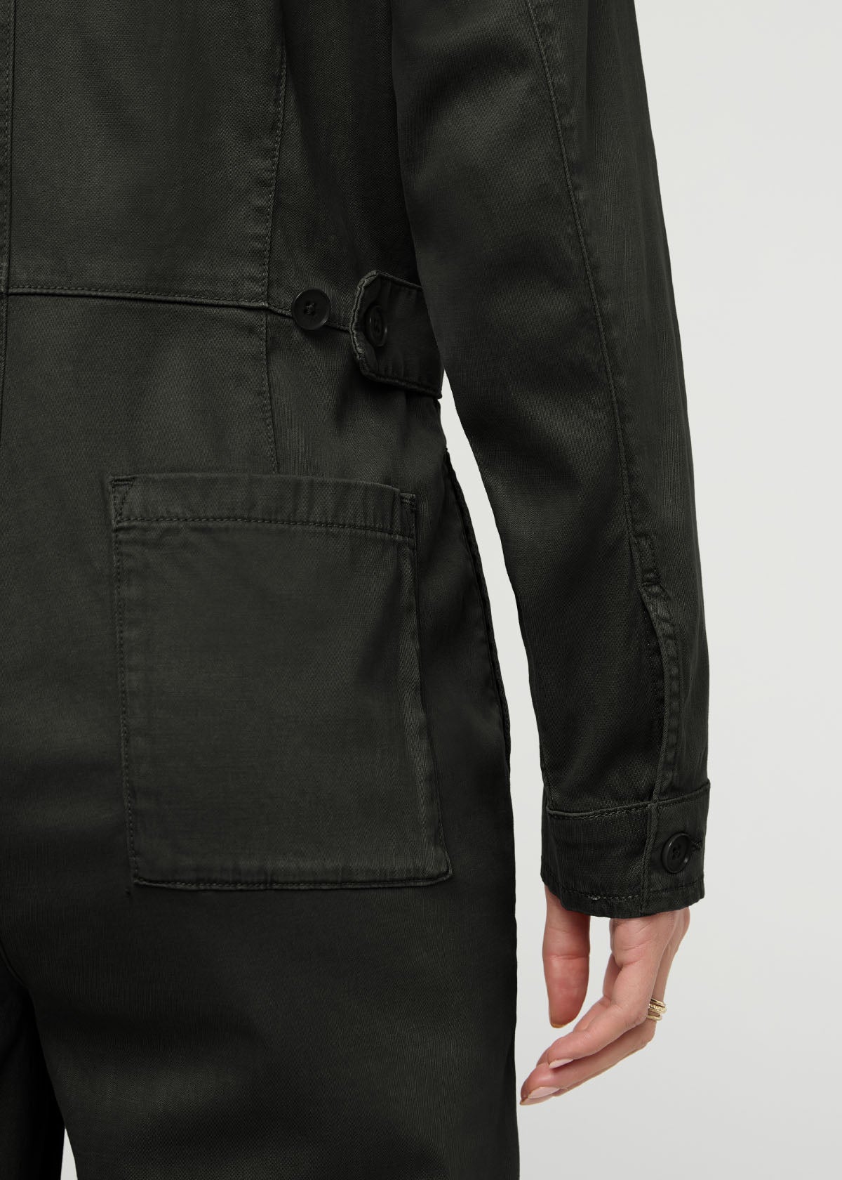 Deluxe Twill Long Sleeve Jumpsuit - Evergreen