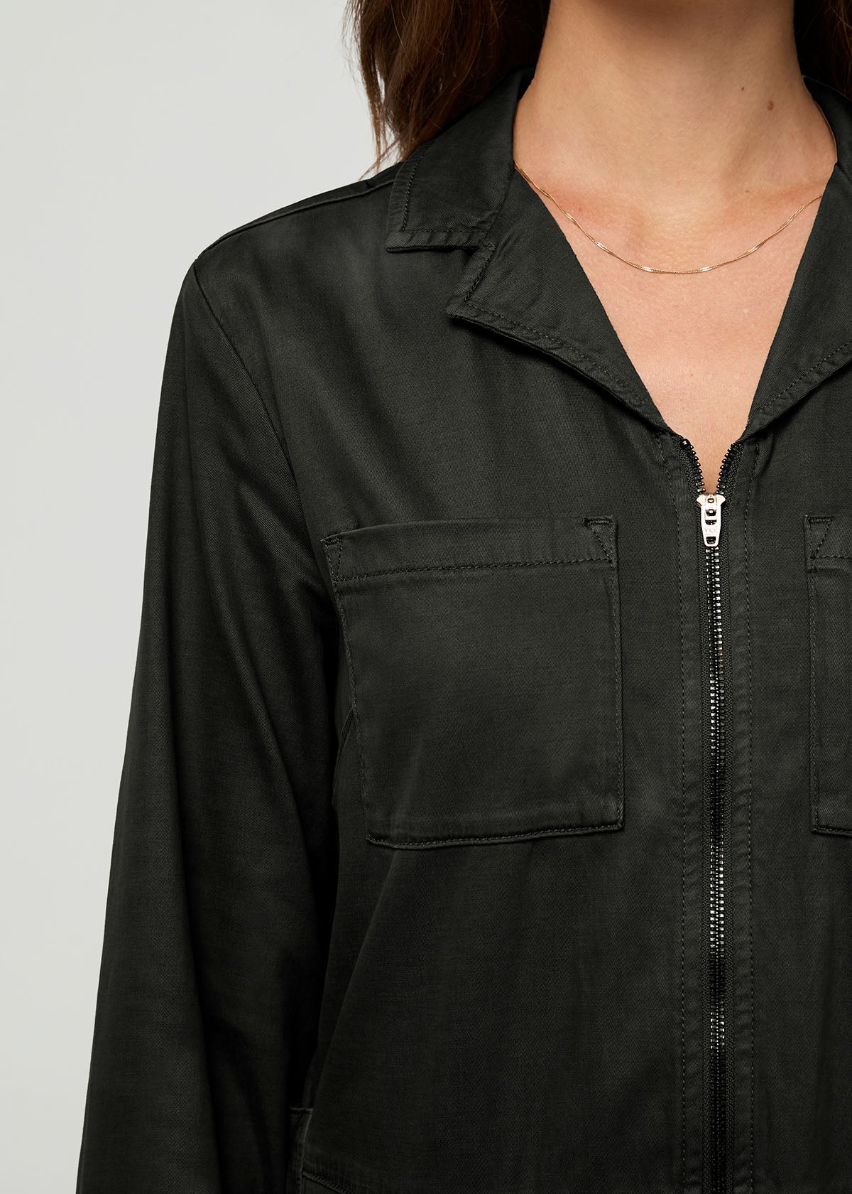 Deluxe Twill Long Sleeve Jumpsuit - Evergreen