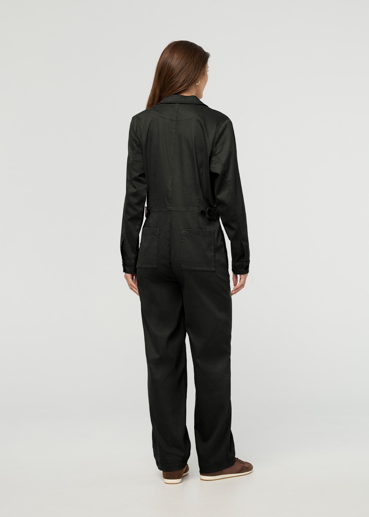Deluxe Twill Long Sleeve Jumpsuit - Evergreen