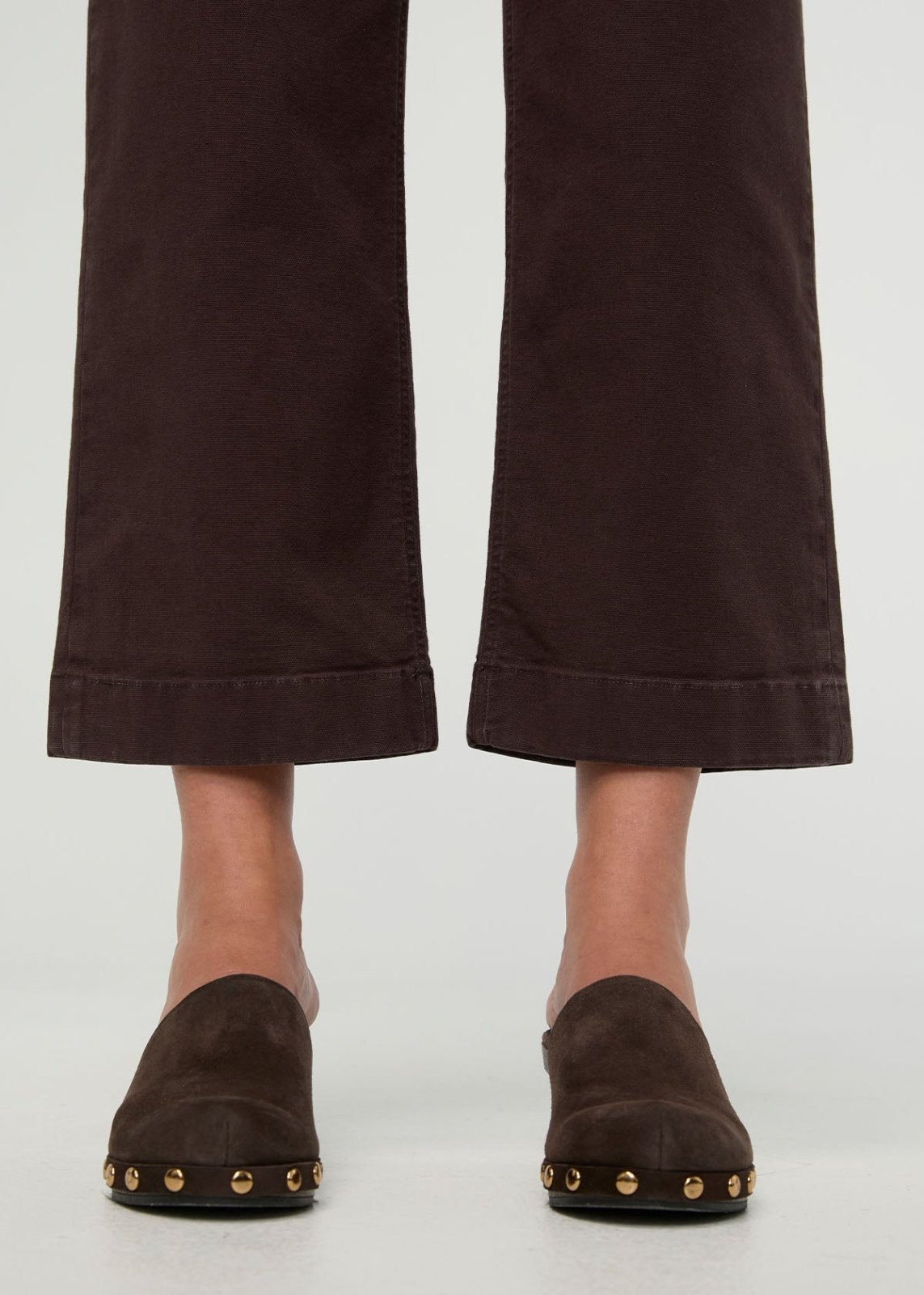 Combinaison « girlfriend » en toile extensible - Teinture en pièce, couleur « espresso », longueur cheville