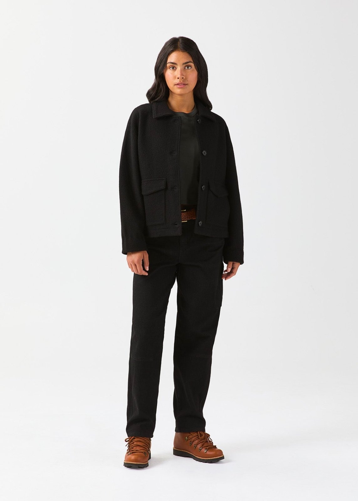 Women's Black Thermasoft Merino Jacket front full body