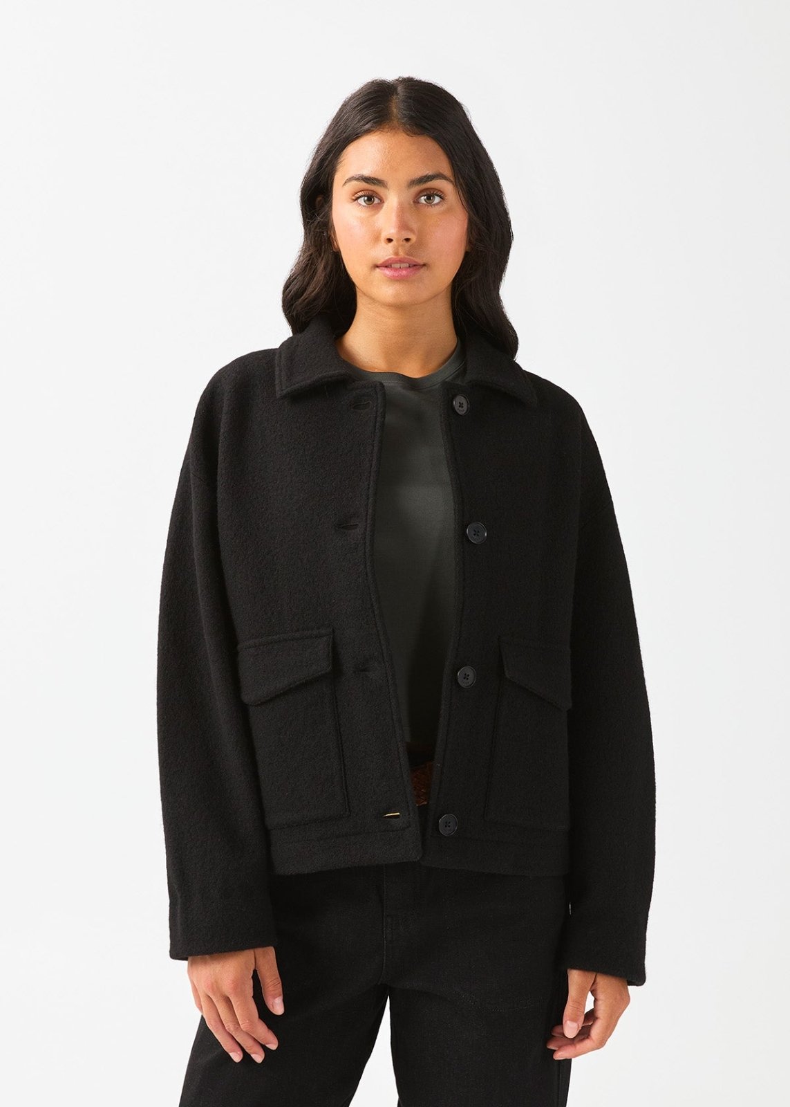 Women's Black Thermasoft Merino Jacket front