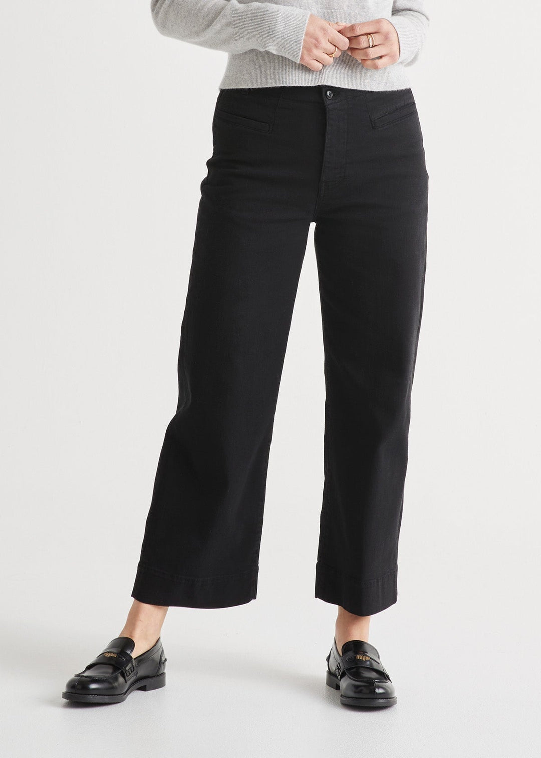 DUER Women's LuxTwill High Rise Trouser in black