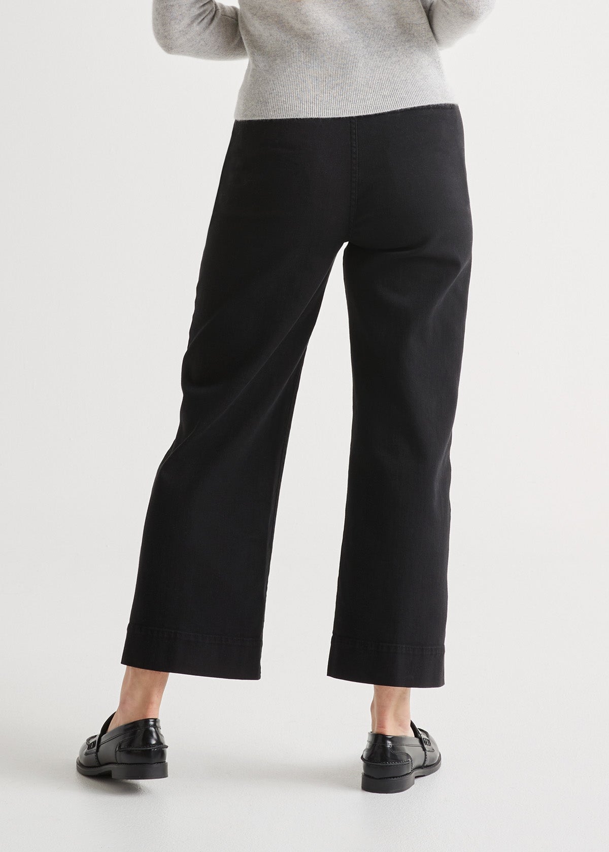 womens black high rise trouser back