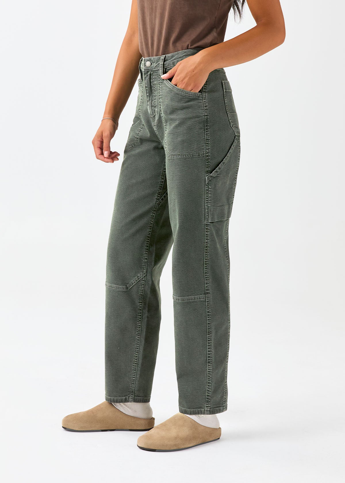 Stretch Canvas Utility Pant - Thyme