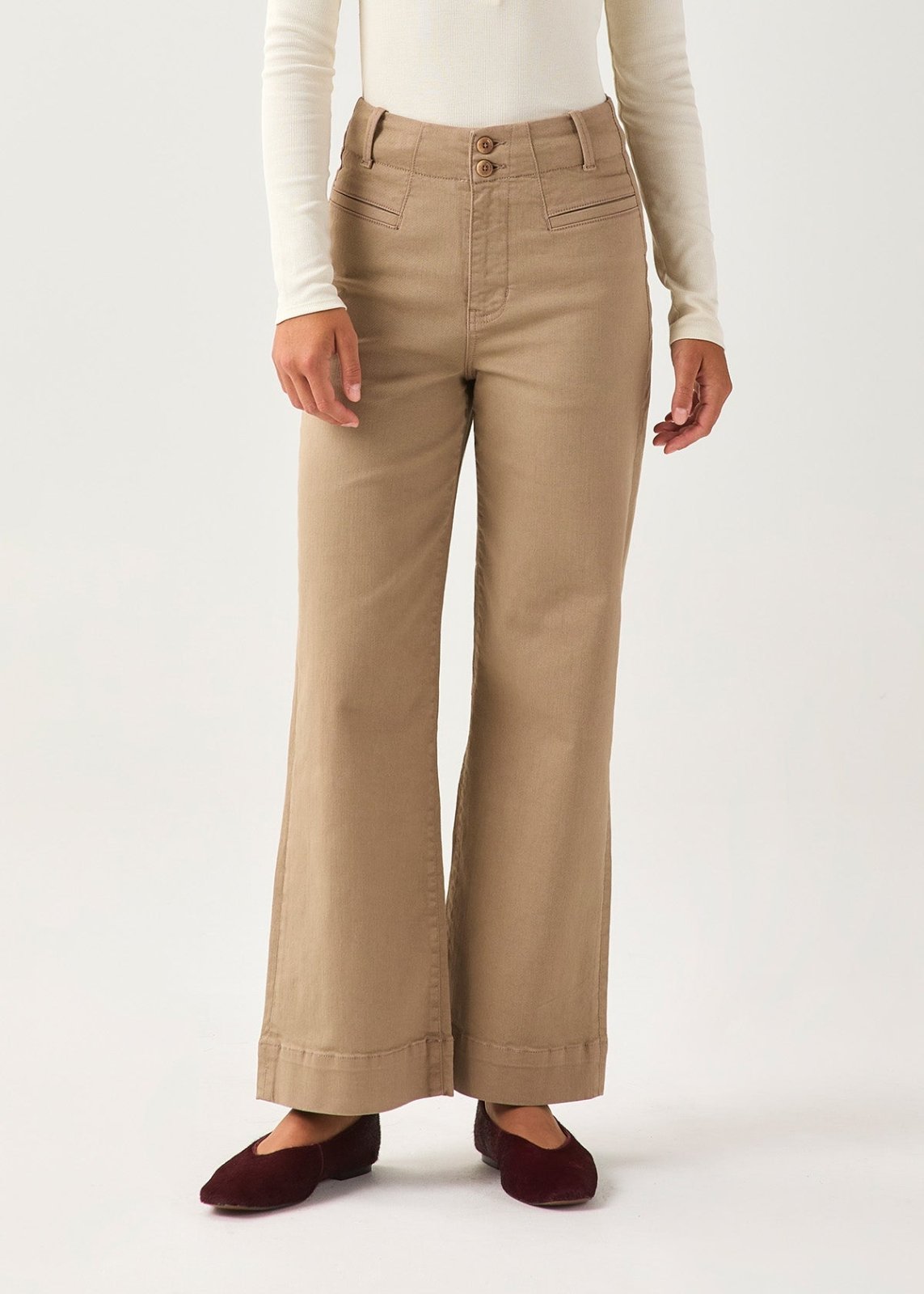 Women's Desert Tan High Rise Trouser front