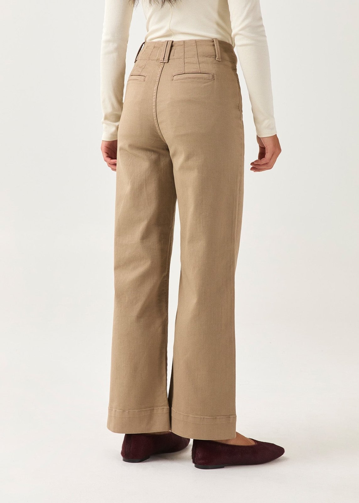 Women's Desert Tan High Rise Trouser back
