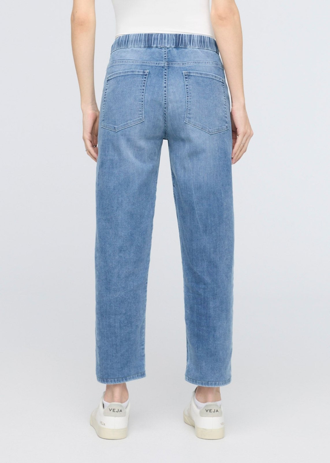 womens light stone relaxed pull-on lightweight denim pants back