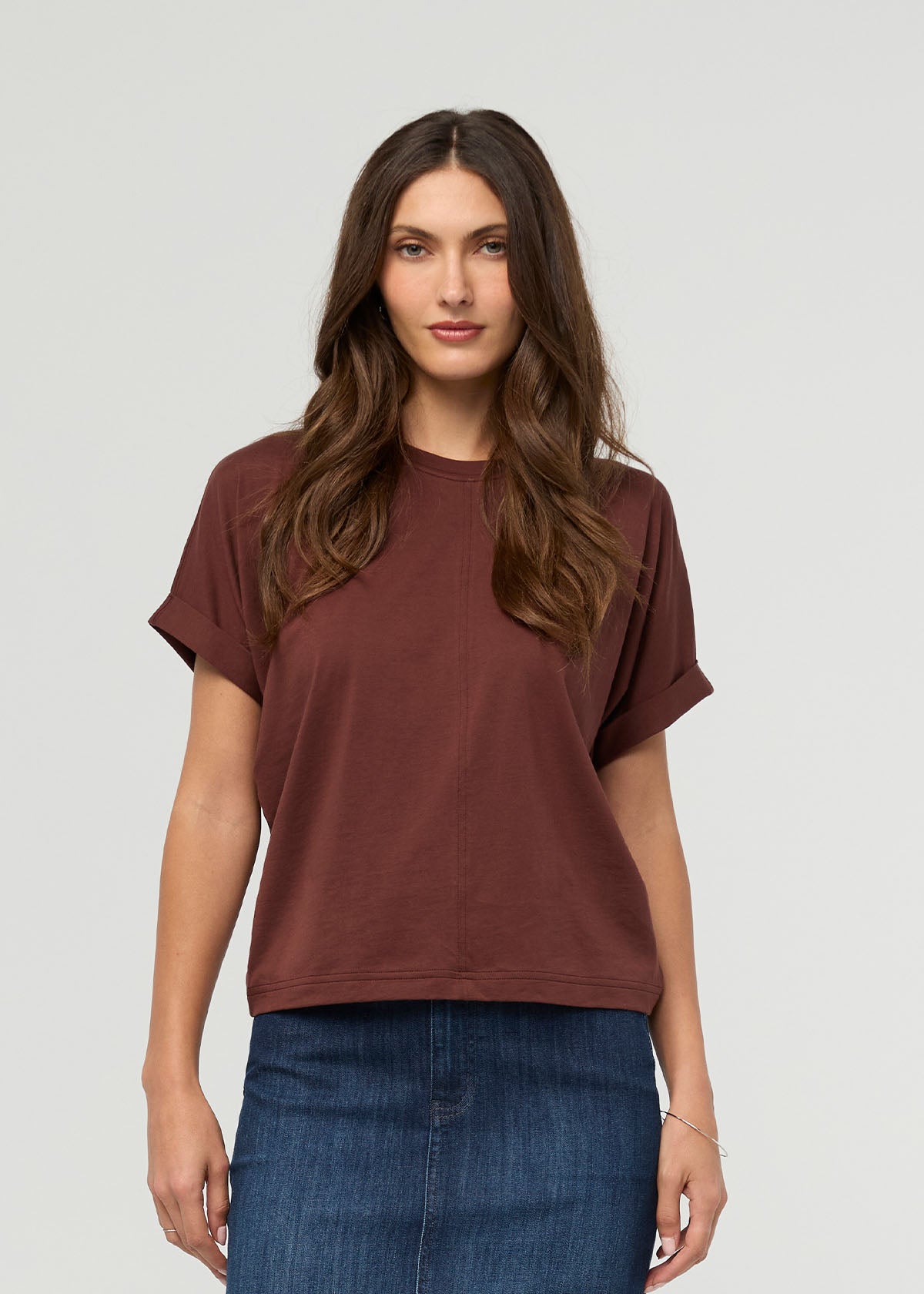 Women's Chestnut 100% Pima Cotton T-Shirt front